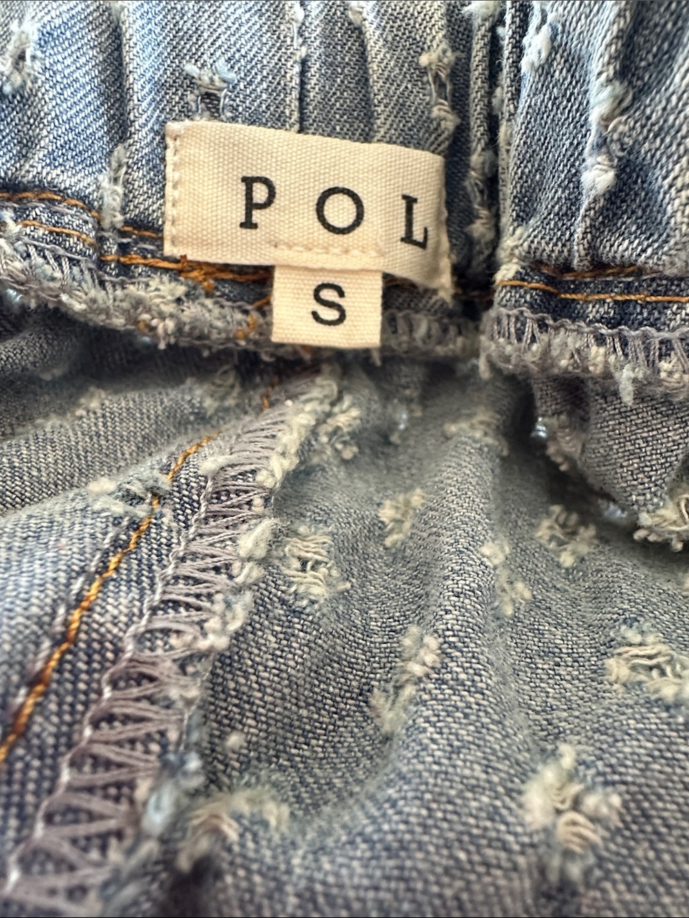 POL Women’s Light Blue Distressed floral patched Denim jogger Jeans - Picture 9 of 10